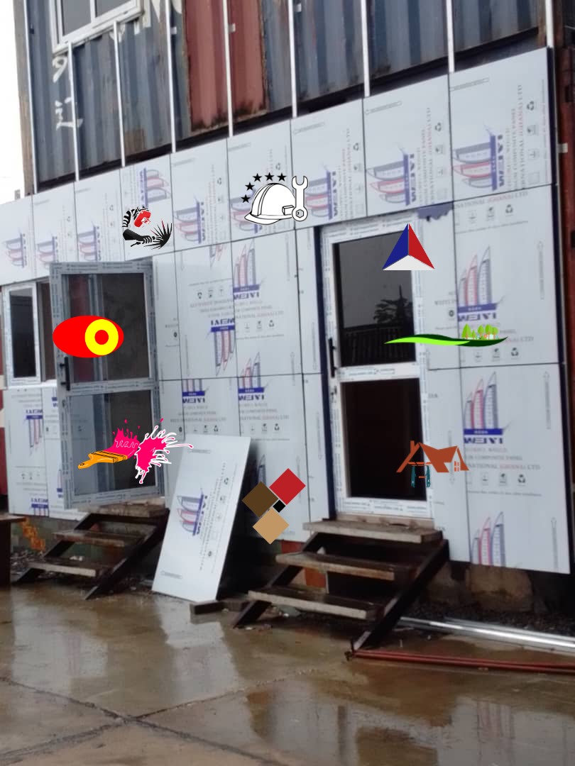 Completed Alucobond composite panel facade installation on a corporate building in Ghana